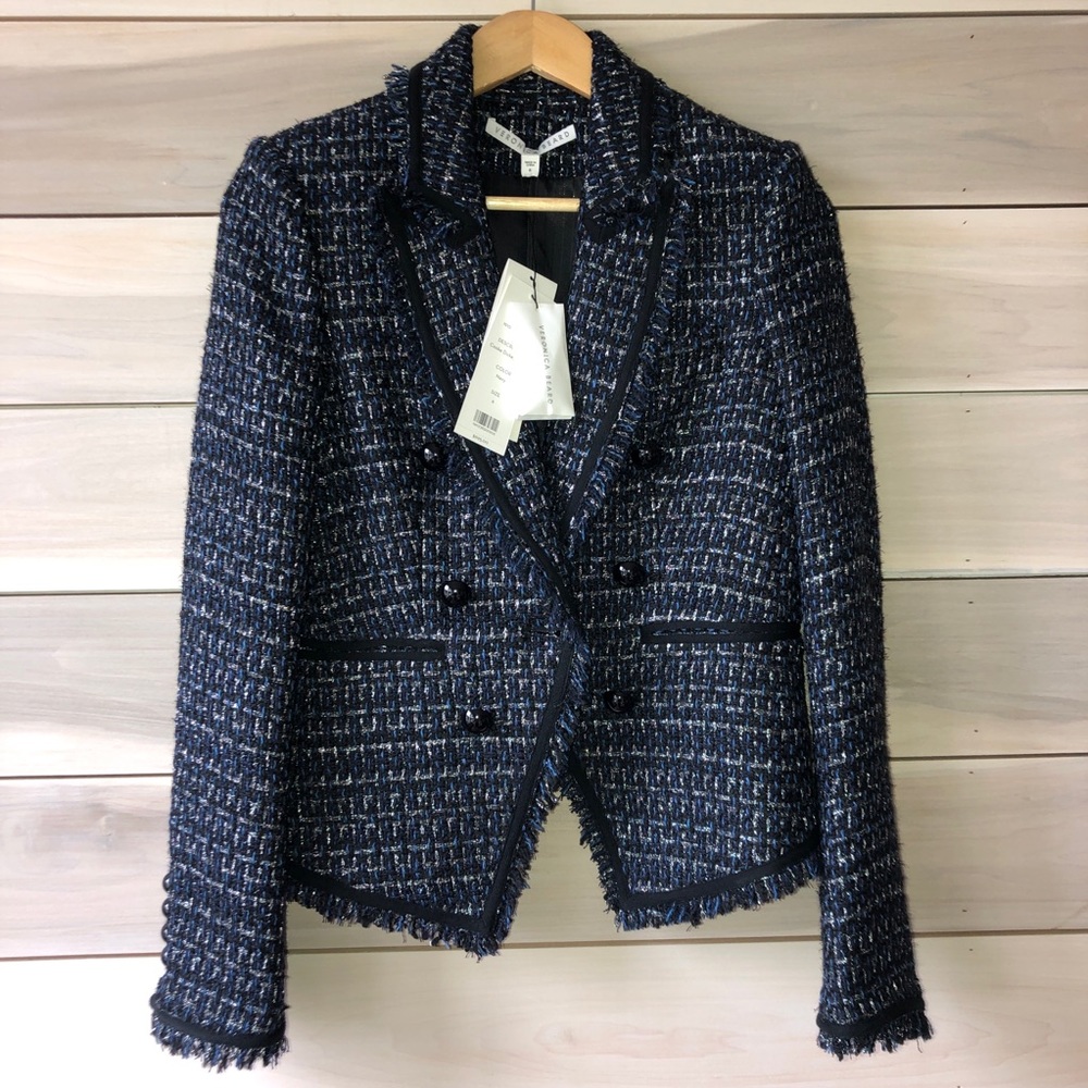 Veronica Beard Cooke Dickey Navy Jacket Blazer 6